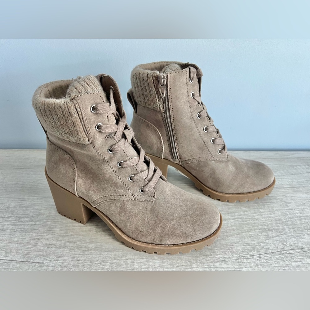 Sun + Stone Romina Lace-up Hiker Booties Size 7.5